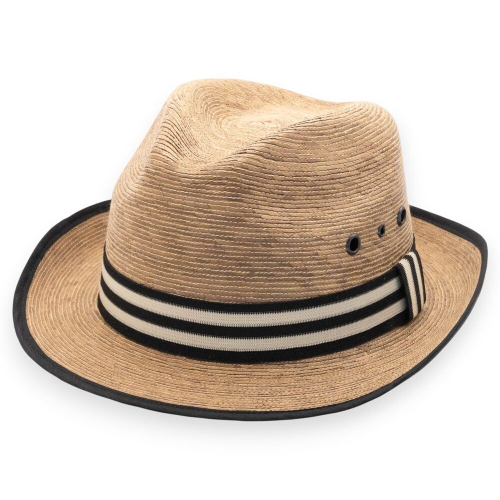 7466 Straw Fedora Hat - Panama Hat Short Brim M/L Sizes 22”–23 1/8” Sun Hat